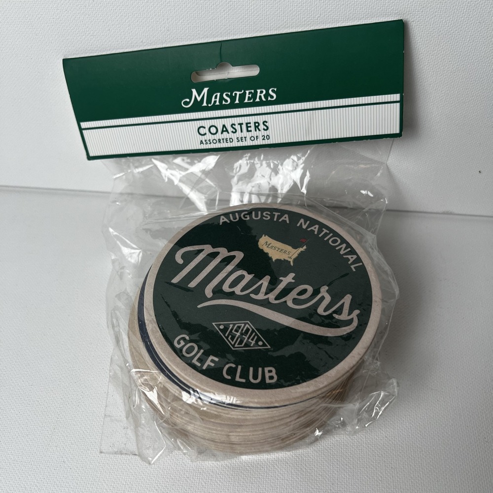 Masters Augusta National Golf Club Coasters Assorted Set of 20 Green 1934 Logo